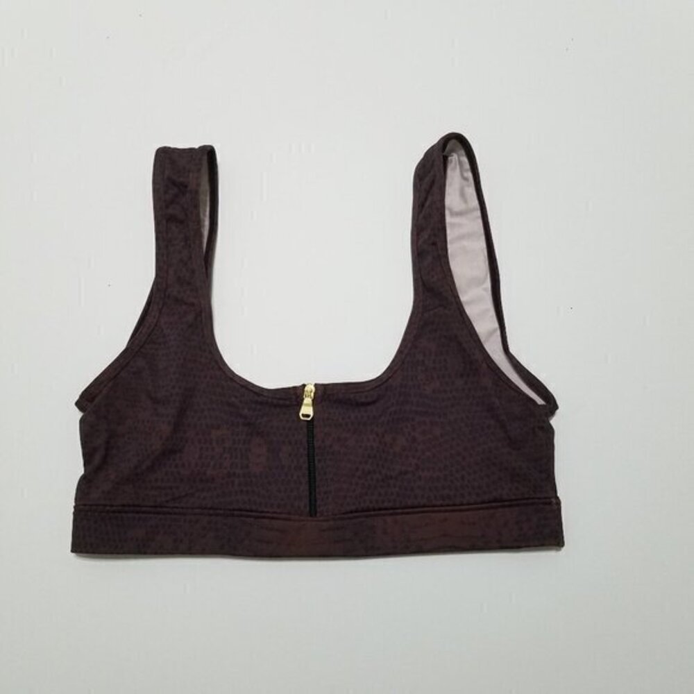 Varley Snake Print Animal Print Unlined Zip Up Sports Bra Size S